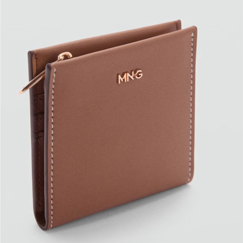 Brand New Mango Embossed Logo Wallet in Brown